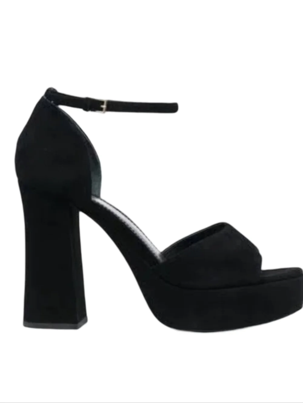 Tory Burch Black Suede Platform Block Heel Sandals